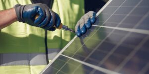 solar panel, installation, worker